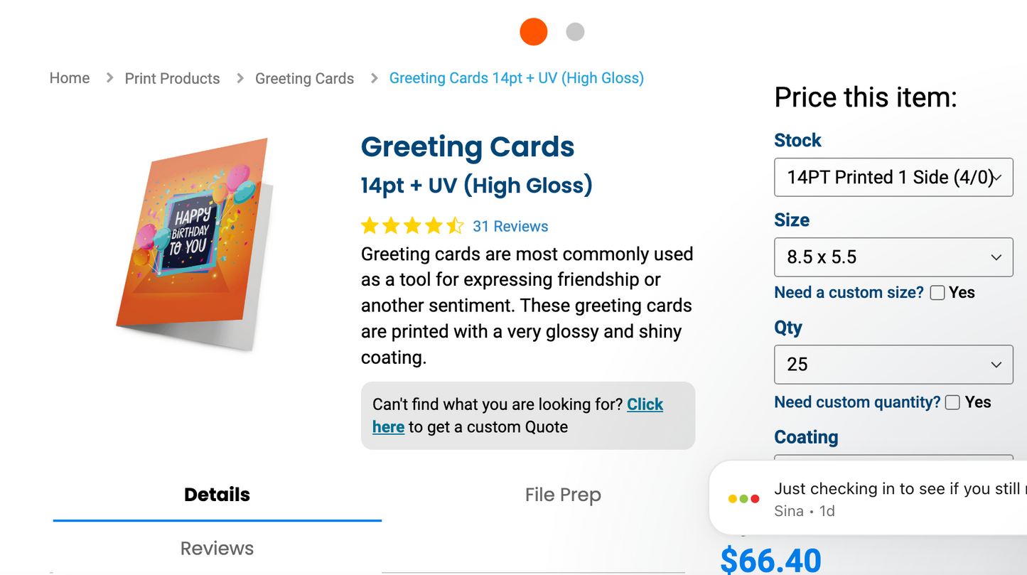 Greeting Cards 14pt + UV (High Gloss)