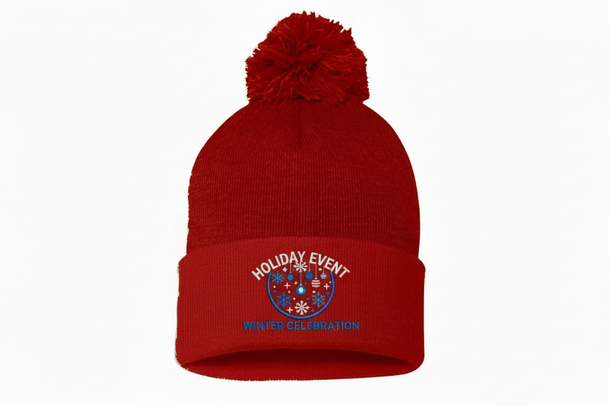 12" Custom Beanie with Pom Pom